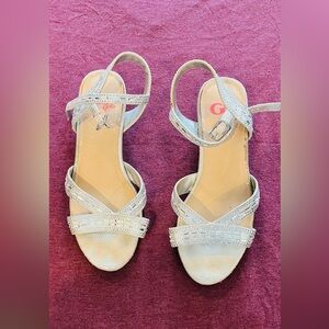 GB Girls Shimmering Silver Sandals